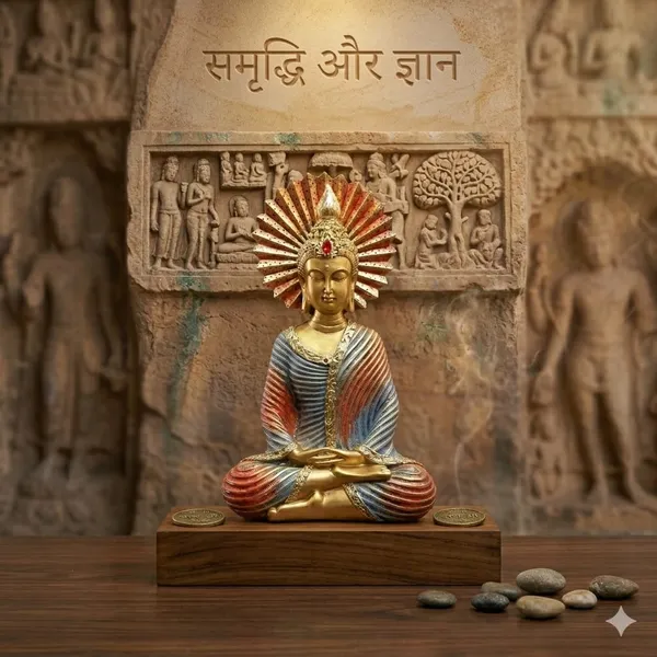Gold_Tone_Seated_Buddha_Idol_With_Wooden_Base