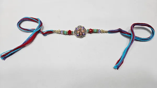 Multicolour_Beaded_Floral_Rakhi
