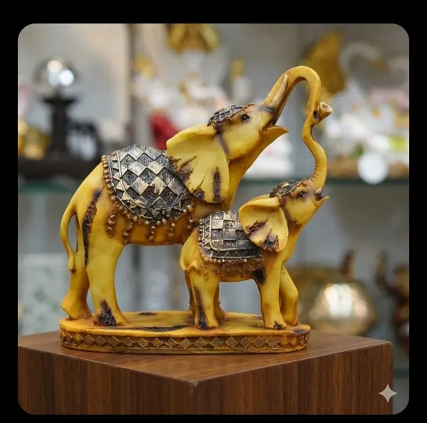Yellow_Elephant_Family_Decorative_Figurine