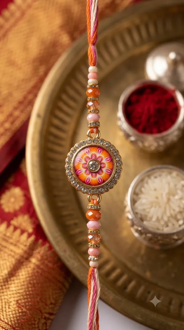 Multicolour_Beaded_Floral_Rakhi_for_Brother