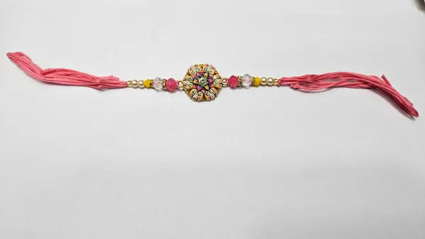 Pink_Thread_Embellished_Rakhi_for_Brother