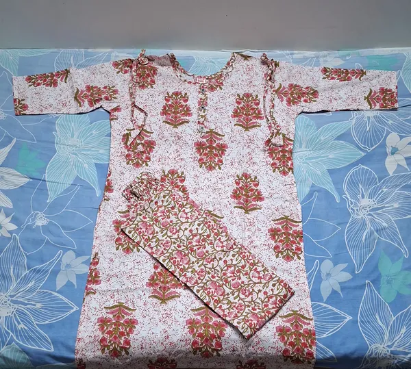 Pink_Cotton_Straight_Floral_Print_Kurta_Set_For_Women