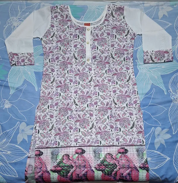 White_Cotton_Straight_Floral_Print_Kurta_For_Women