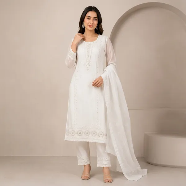 White_Cotton_Straight_Embroidered_Kurta_Set_For_Women