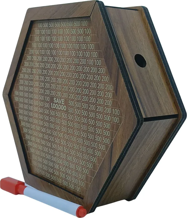 Studio_Lasercraft_Mdf_Hexagon_Money_Saving_Tracker_Piggy_Bank