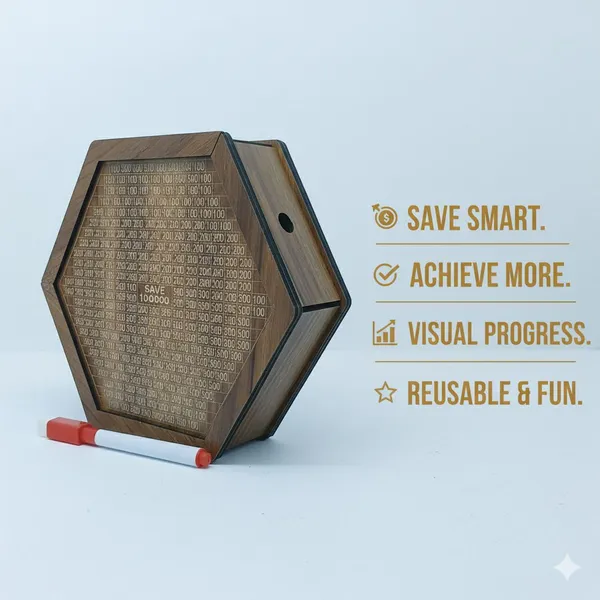 Studio_Lasercraft_Mdf_Hexagon_Money_Saving_Tracker_Piggy_Bank