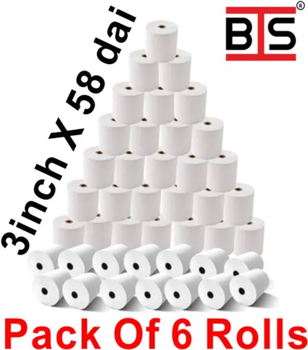 Bis_Pos_Thermal_Paper_Roll_3_Inch_X_58Mm_Dia_White_Set_Of_6