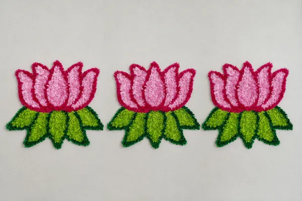 Pink_Premium_Woolen_Lotus_Rangoli_Pack_Of_3