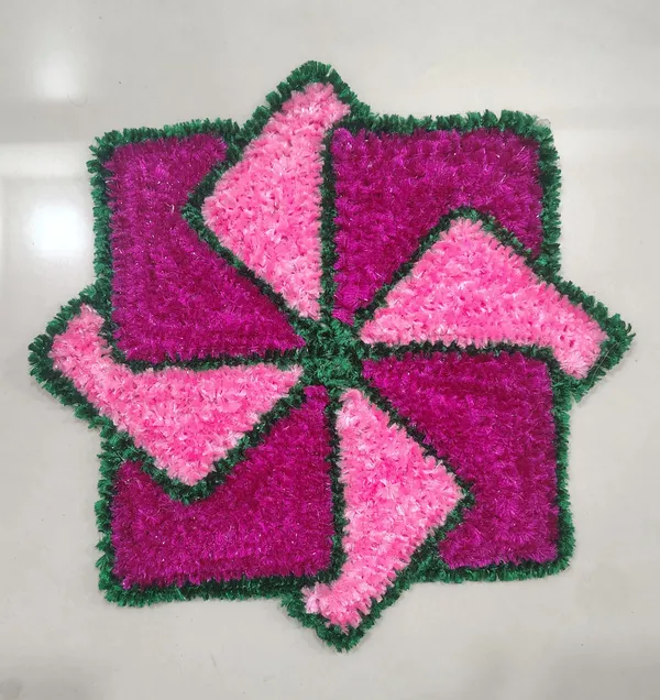 Pink_Premium_Woolen_Swastik_Rangoli_Small