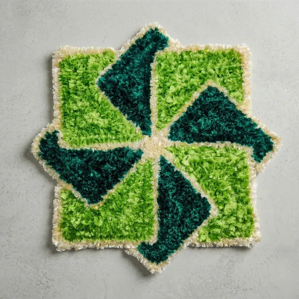 Green_Premium_Woolen_Swastik_Rangoli_Small