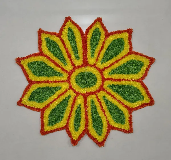 Orange_Premium_Woolen_Half_Circle_Rangoli