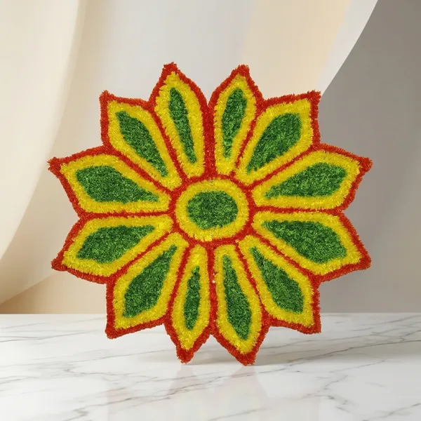 Orange_Premium_Woolen_Half_Circle_Rangoli