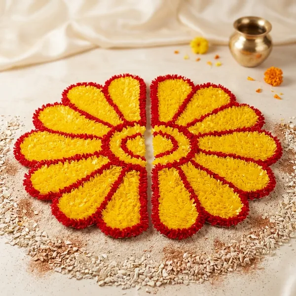 Red_And_Yellow_Premium_Woolen_Half_Circle_Rangoli_