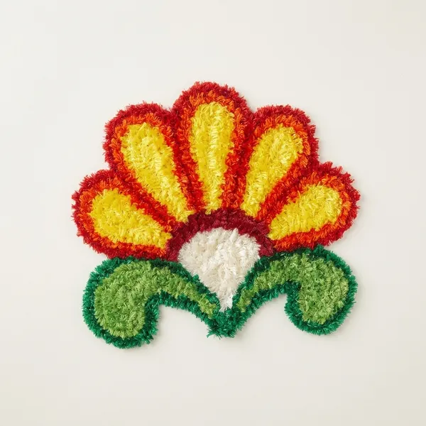Red_And_Orange_Premium_Woolen_Flower_Rangoli_Pack_Of_2