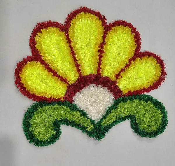 Red_And_Yellow_Premium_Woolen_Flower_Rangoli_Pack_Of_2