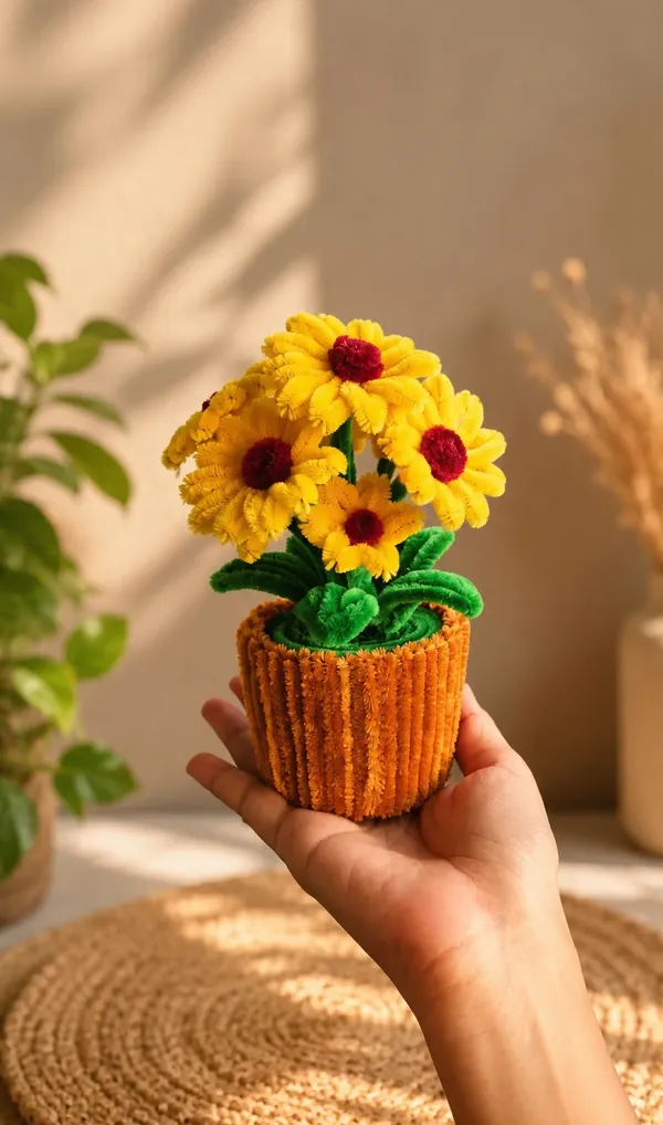 Decorative_Floral_Flower_Pot_|_Yellow_|_Pipe_Cleaner_Flower_-_Pack_Of_2
