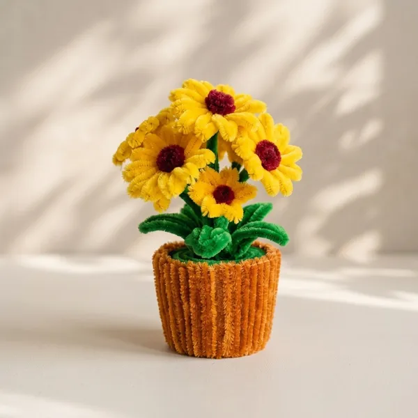 Decorative_Floral_Flower_Pot_|_Yellow_|_Pipe_Cleaner_Flower_-_Pack_Of_2