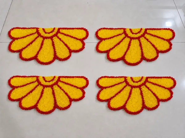 Red_And_Yellow_Premium_Woolen_Half_Circle_Rangoli