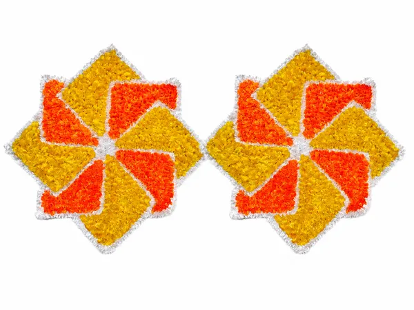 Orange_And_Yellow_Premium_Woolen_Swastik_Rangoli_Small_Pack_Of_2