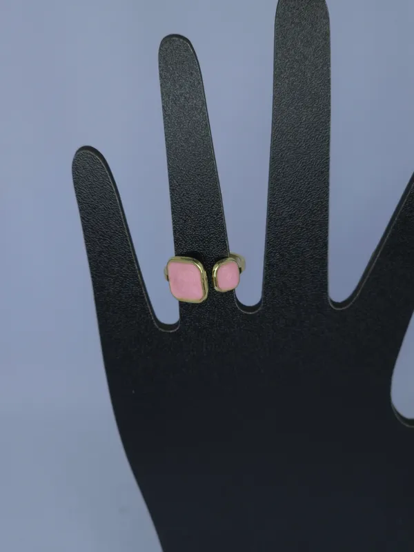 Gold_Tone_Pink_Stone_Adjustable_Open_Band_Ring_For_Women