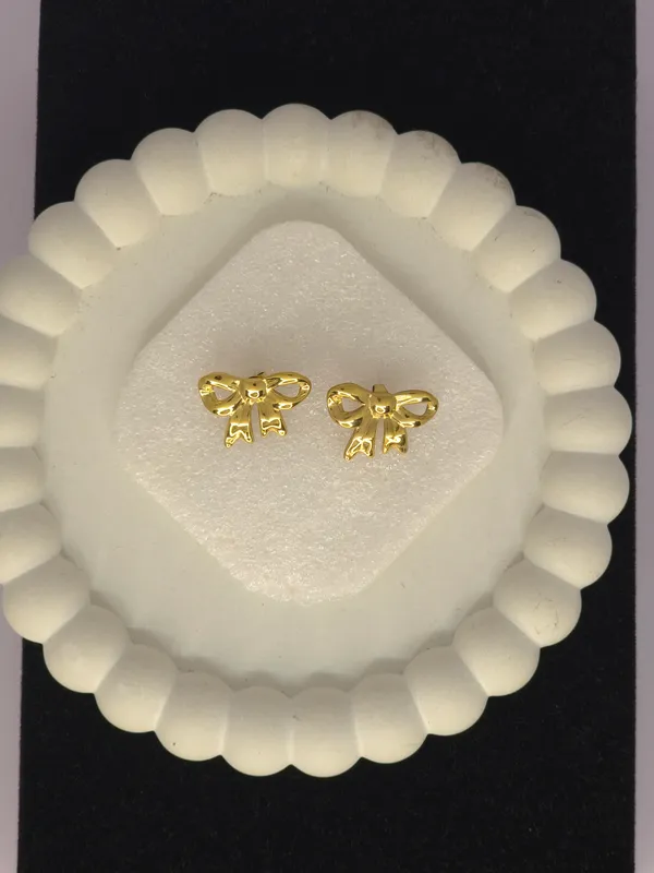 Gold_Tone_Bow_Stud_Earrings_For_Women