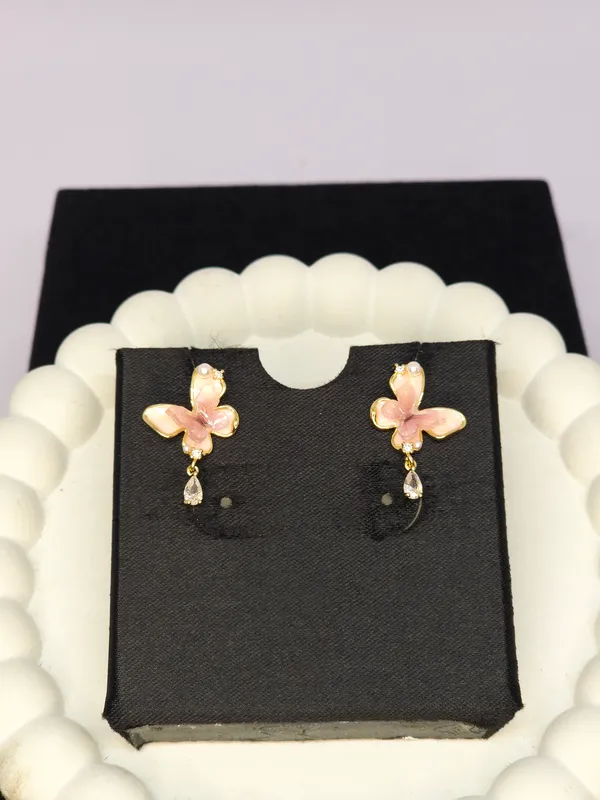 Pink_Butterfly_Drop_Earrings_For_Women