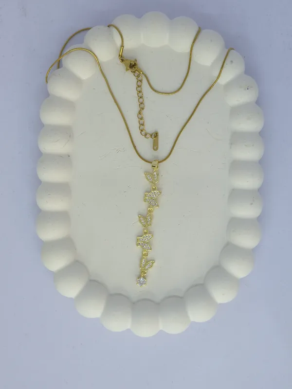 Gold_Tone_Steel_Layered_Butterfly_Pendant_Necklace_For_Women