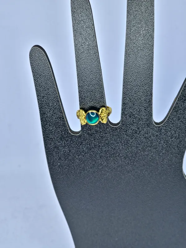 Gold_Tone_Oval_Blue-Green_Stone_Butterfly_Ring_For_Women