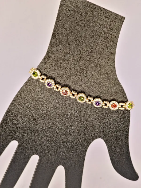 Multicolour_Gold_Tone_Stone_Bracelet_For_Women