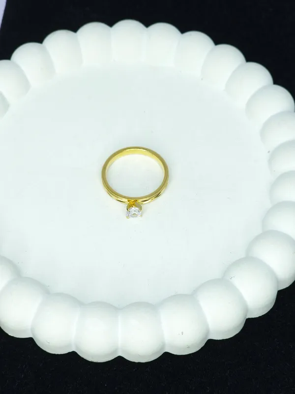 Gold_Tone_Clear_Solitaire_Stone_Band_Ring_For_Women