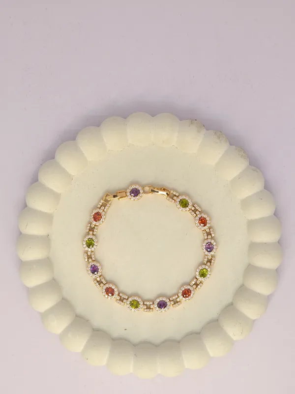 Multicolour_Gold_Tone_Stone_Bracelet_For_Women