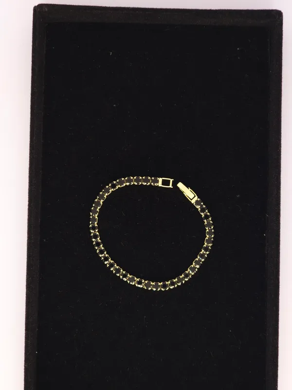 Black_Beaded_Gold_Tone_Bracelet_For_Women