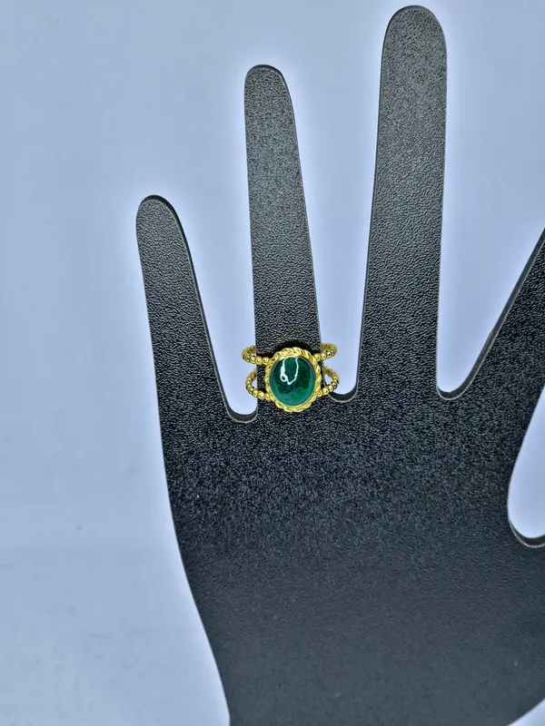 Gold_Tone_Green_Stone_Ring_For_Women