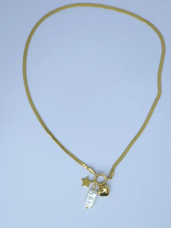 Gold_Tone_Multi_Charm_Star_Heart_Pendant_Necklace_For_Women