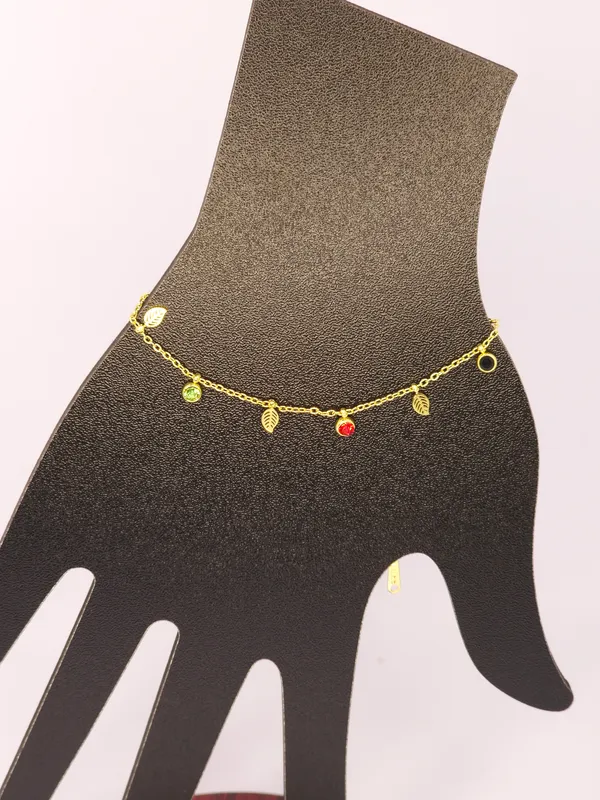 Gold_Tone_Charm_Hand_Bracelet_For_Women