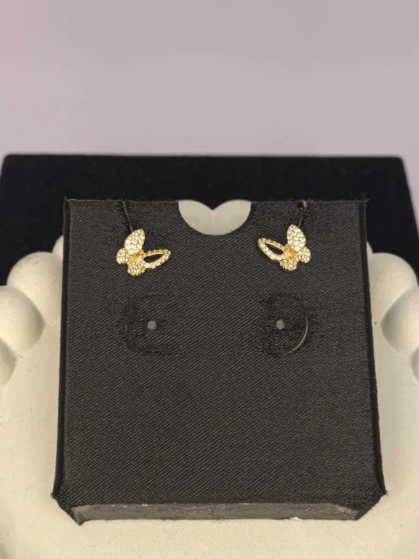 Gold-Tone_Textured_Stud_Earrings_For_Women