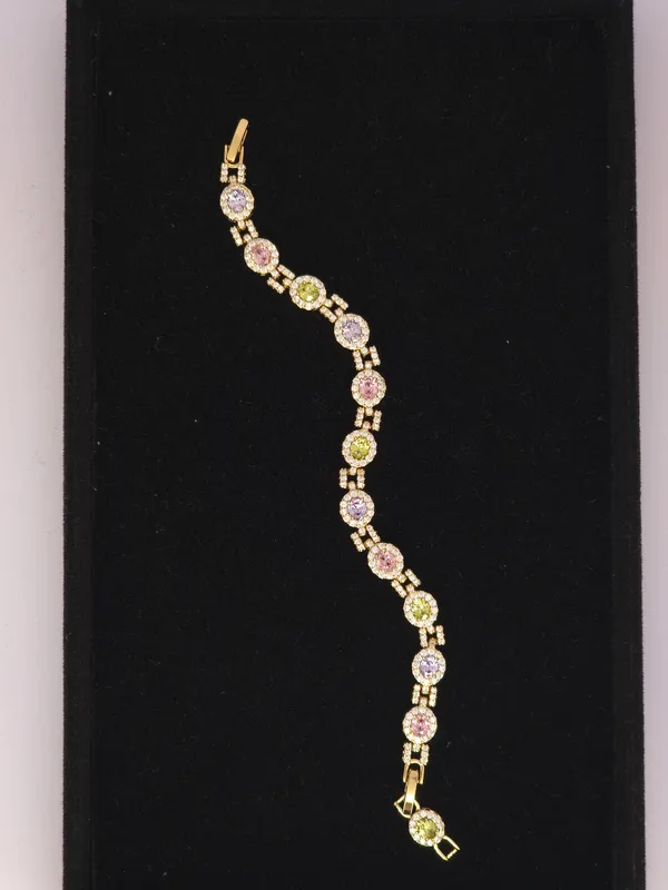 Gold_Tone_Multicolour_Stone_Bracelet_For_Women