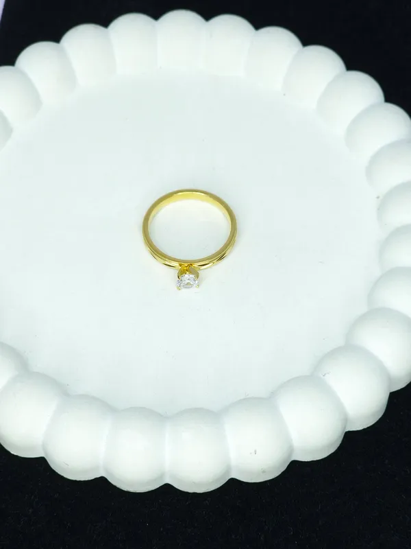 Gold_Tone_Clear_Solitaire_Stone_Band_Ring_For_Women