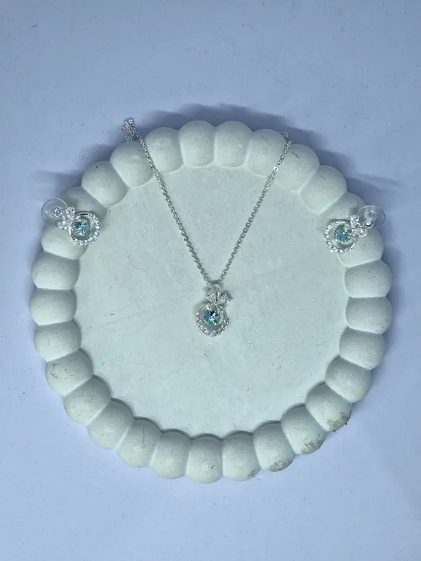 Silver_Tone_Blue_Stone_Necklace_And_Earring_Set_For_Women