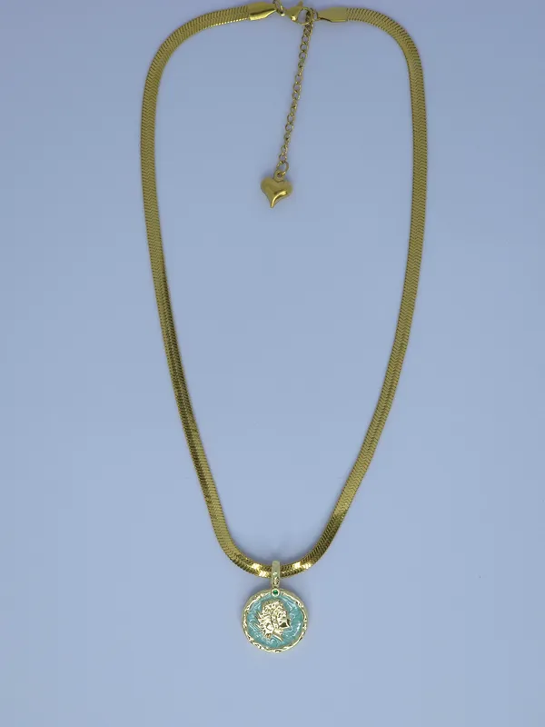 Gold_Tone_Religious_Pendant_Necklace_For_Women