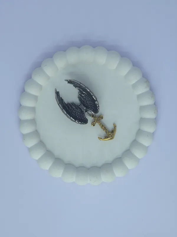 Two_Tone_Steel_Angel_Wing_Pendant_Necklace_For_Men