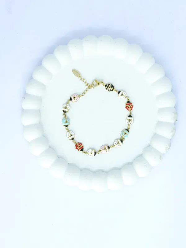 Multicolour_Gold_Tone_Steel_Elephant_Charm_Bracelet_For_Women