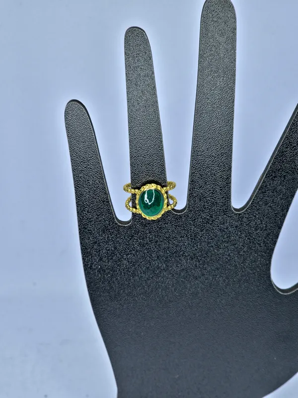 Gold_Tone_Green_Stone_Ring_For_Women
