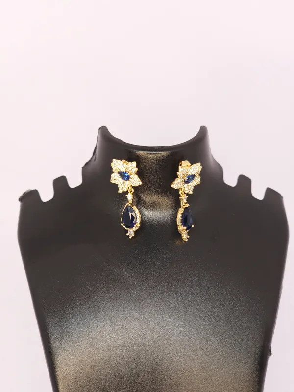 Gold-Tone_Floral_Drop_Earrings_For_Women