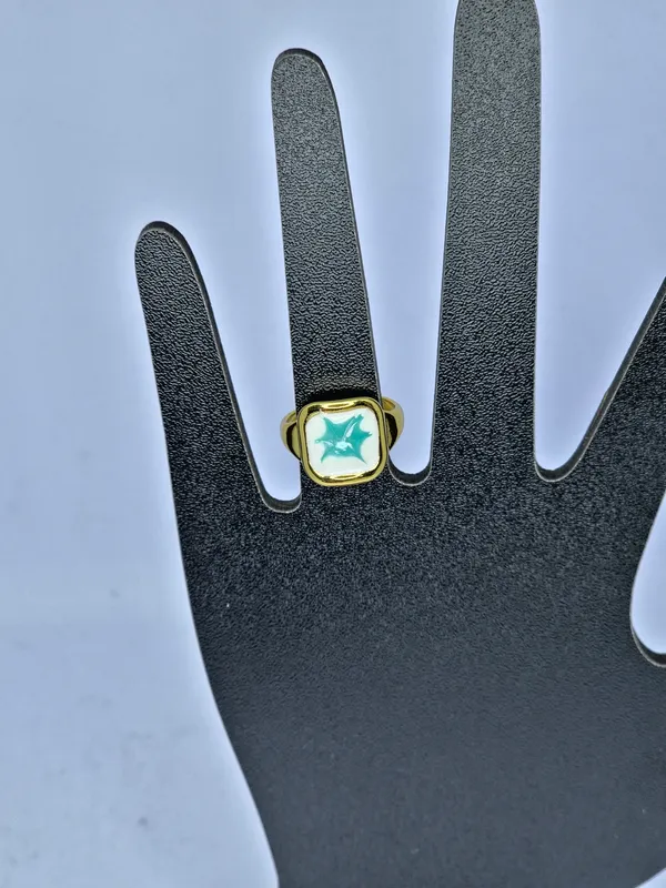 Gold_Tone_Turquoise_Star_Statement_Ring_For_Women