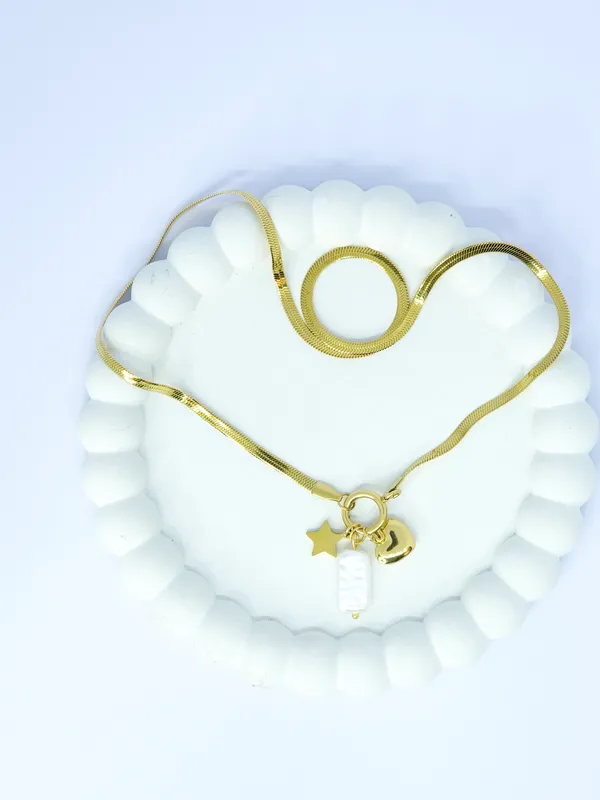 Gold_Tone_Multi_Charm_Star_Heart_Pendant_Necklace_For_Women