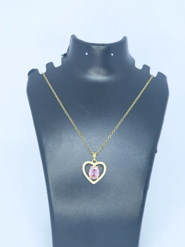 Gold-Tone_Heart_Pendant_Necklace_For_Women