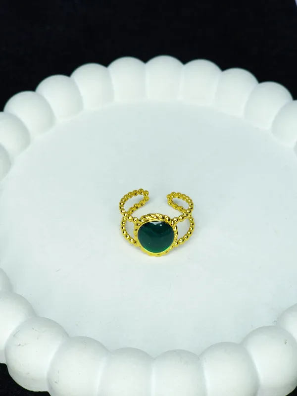 Gold_Tone_Green_Stone_Ring_For_Women