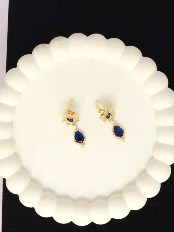 Gold-Tone_Floral_Drop_Earrings_For_Women