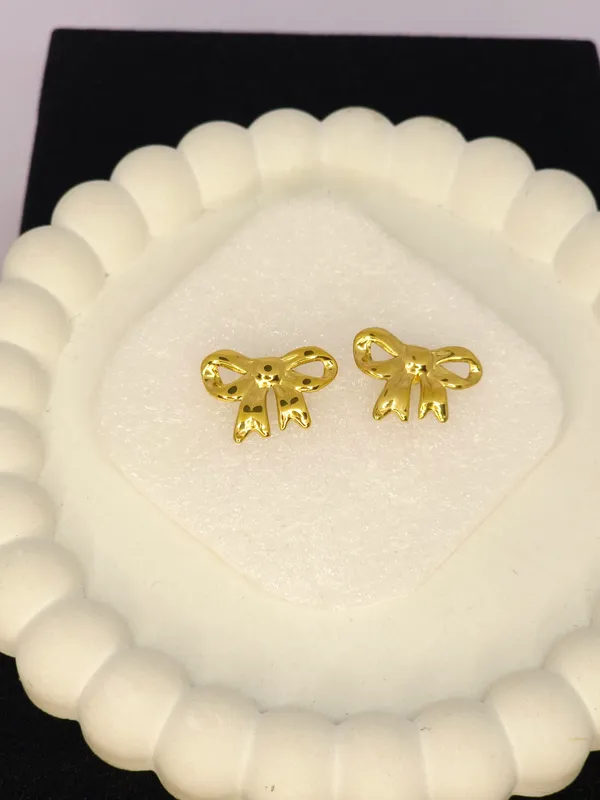 Gold_Tone_Bow_Stud_Earrings_For_Women